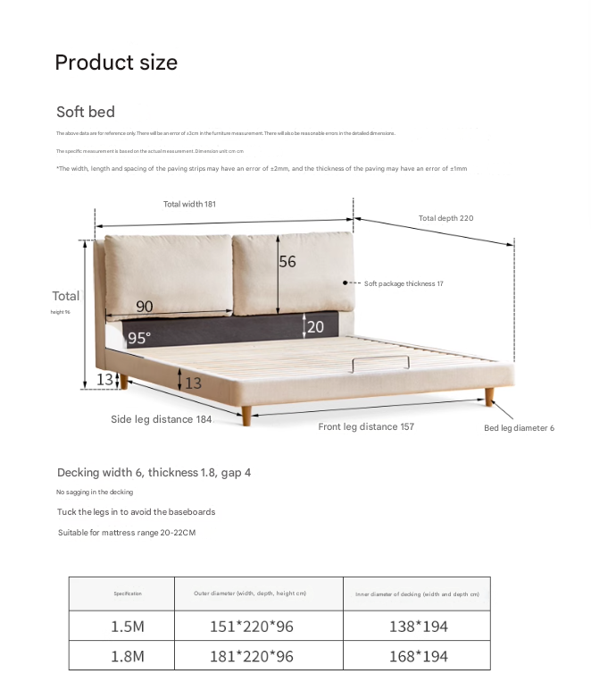 Imitation Cotton and Linen Fabric Bed