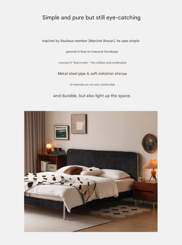 Fabric Bed Bauhaus Style Soft Bed