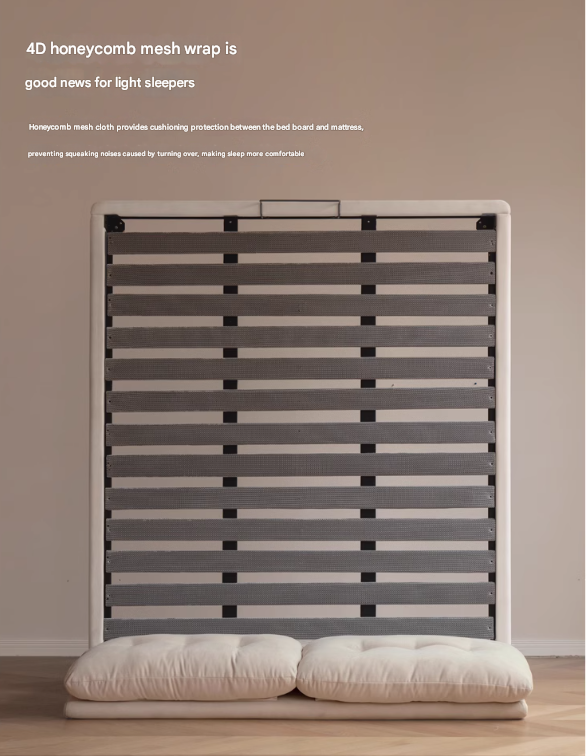 Fabric Soft Bed White Cream Style