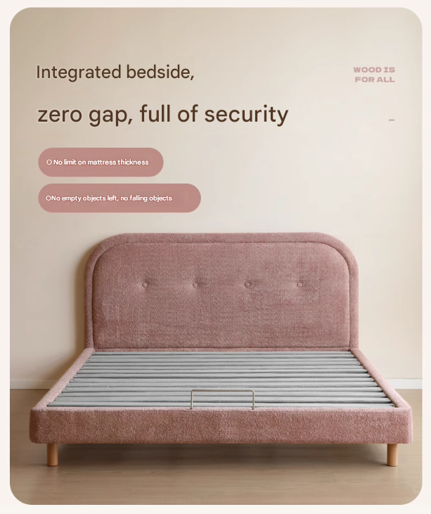 Fabric Pink Bed French Style