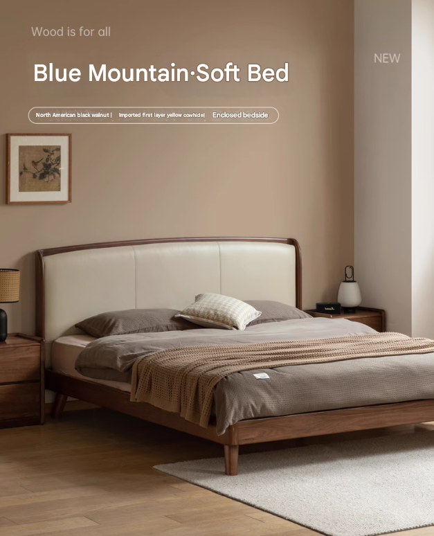 Sandalwood , Black Walnut, Oak Solid Wood First Layer Yellow Cowhide Leather,Technical Cloth