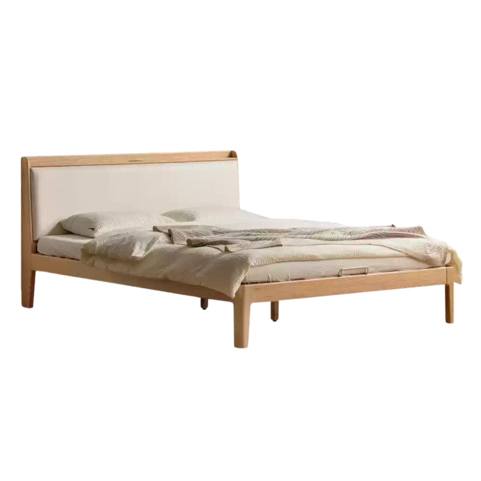 Oak solid Wood Technology Cloth Modern and Simple Bed