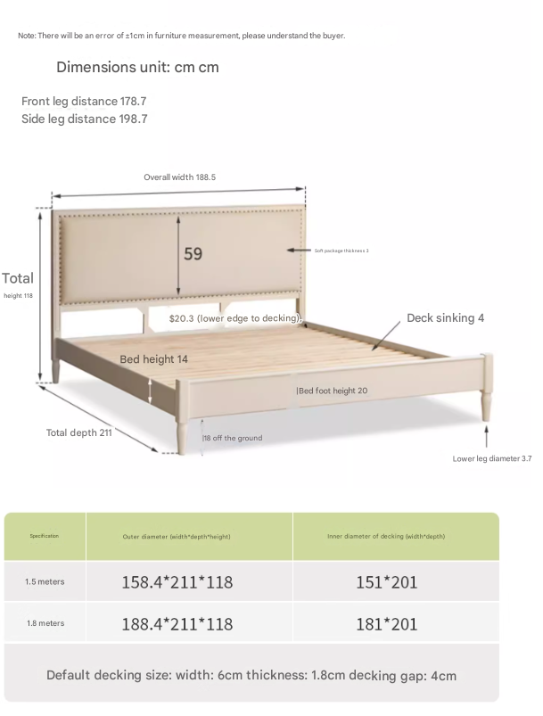 Oak Solid Wood Technology Fabric Soft Bed