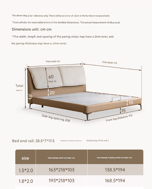 Fabric Bed Elephant Ear Soft Bed Nordic