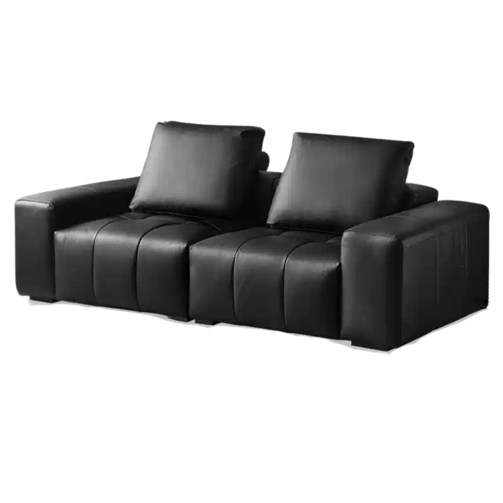 Genuine leather italian minimalist first-layer cowhide black pixel module sofa