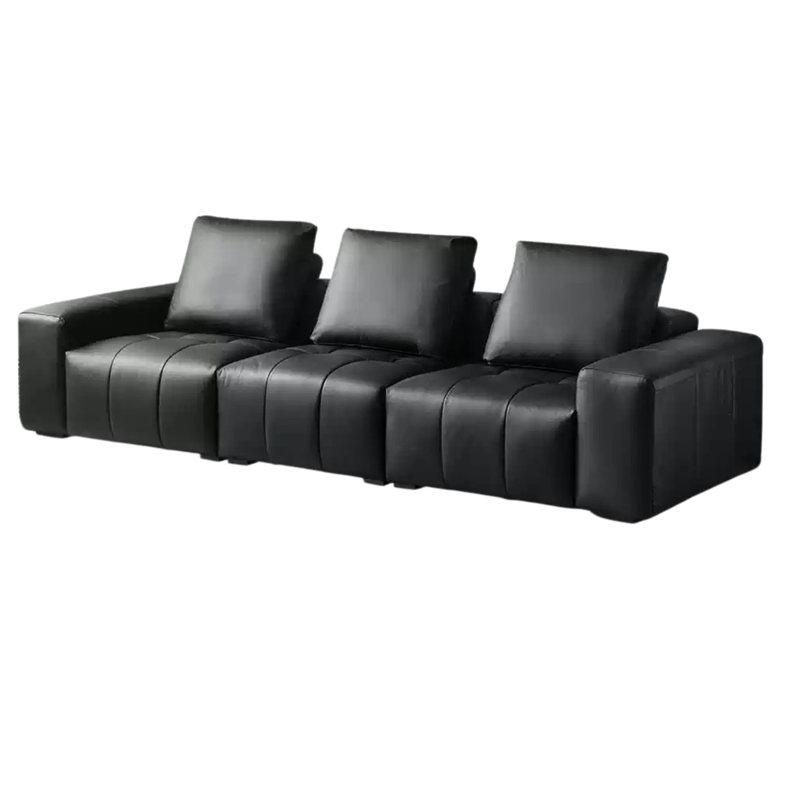 Genuine leather italian minimalist first-layer cowhide black pixel module sofa