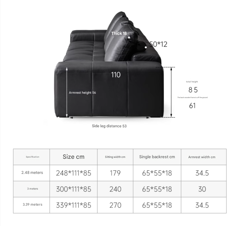 Genuine leather italian minimalist first-layer cowhide black pixel module sofa.