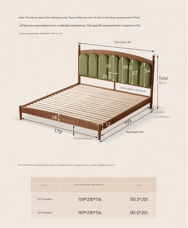 Black Walnut, Oak Solid Wood French Style Leather Bed with Retro Soft Headboard