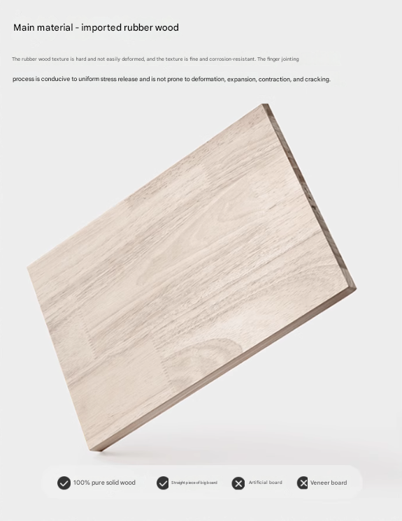 Solid RubberWood Modern Black Nightstand.
