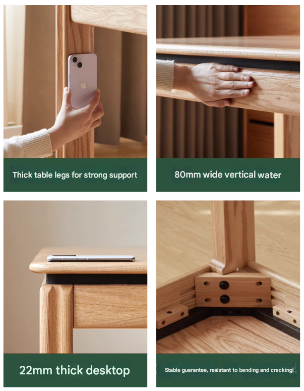 Ash, Oak Solid Wood Modern Dining Table