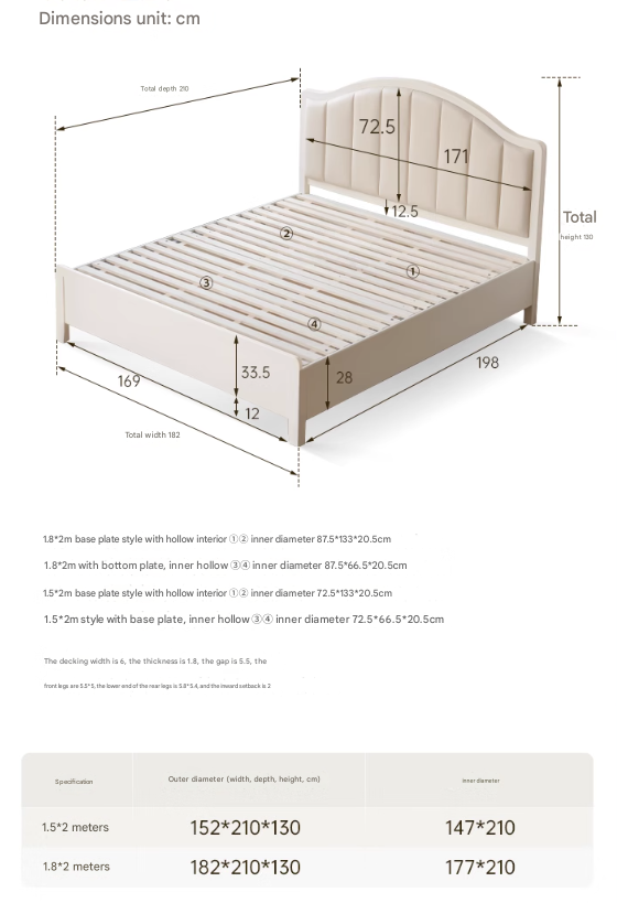 Rubber Solid Wood Arched Channel-Tufted Upholstered Storage Bed, Cream