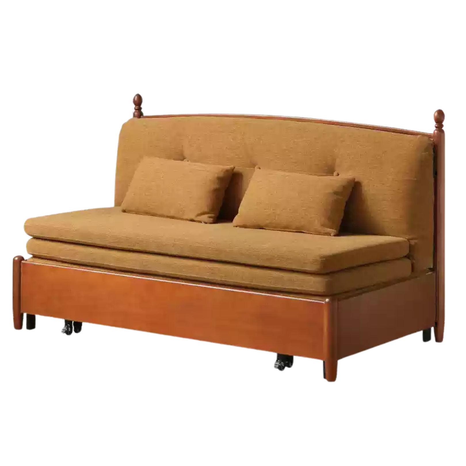 Poplar Solid Wood Telescopic French Vintage Sitting and Sleeping Dual purpose Sofa