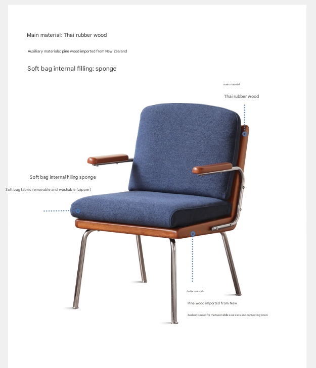 Solid Rubberwood Bauhaus Style Leisure Chair