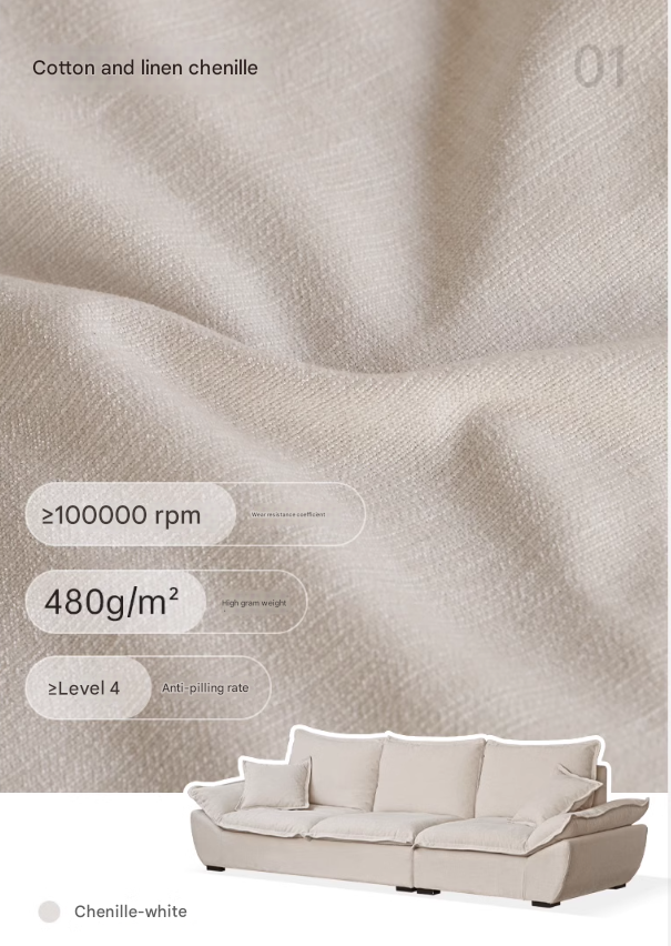 Fabric Coastal-style scratch-resistant sofa