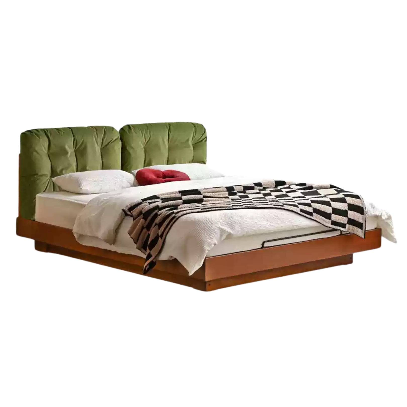Poplar, Oak solid wood vintage soft retro bed