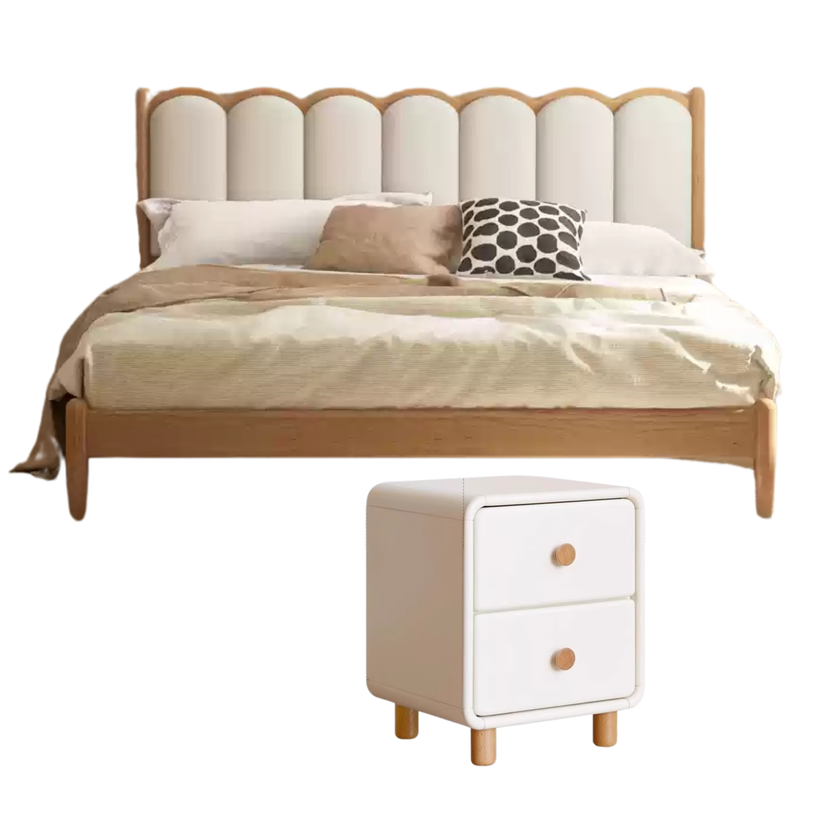 Oak Solid wood dream house soft bed