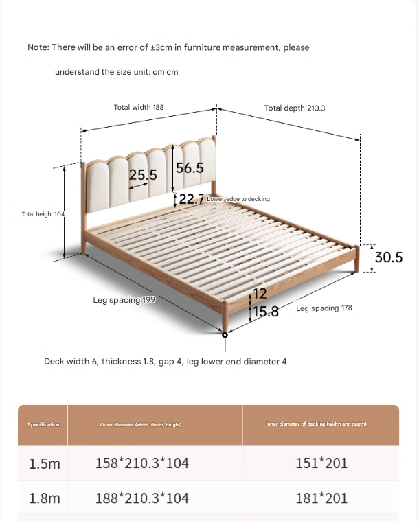 Oak Solid wood dream house soft bed