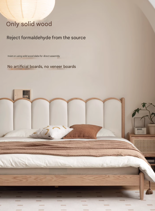 Oak Solid wood dream house soft bed