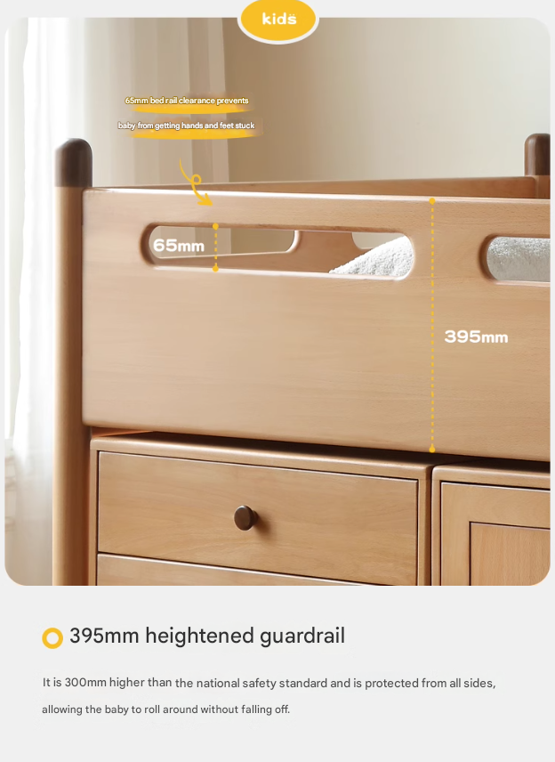 Beech Nordic Children's Solid Wood Loft Bed, Modern Minimalist Multifunctional Combination Bed with Table