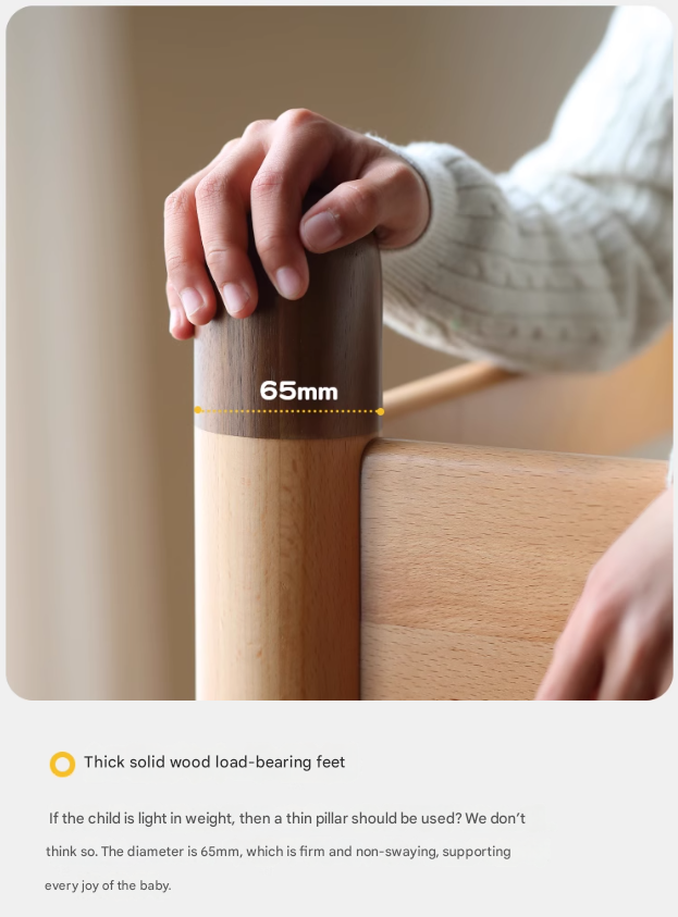 Beech solid wood Mid-high bed with slanting ladder<