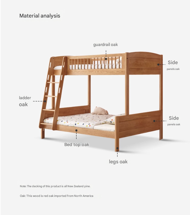 Oak solid wood Bunk Bed.