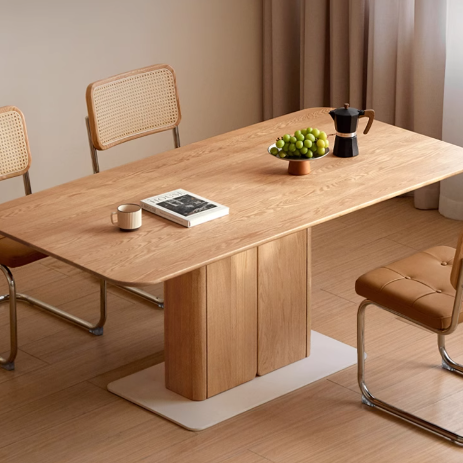 Oak Rock Plate Italian Standing Long Dining Table