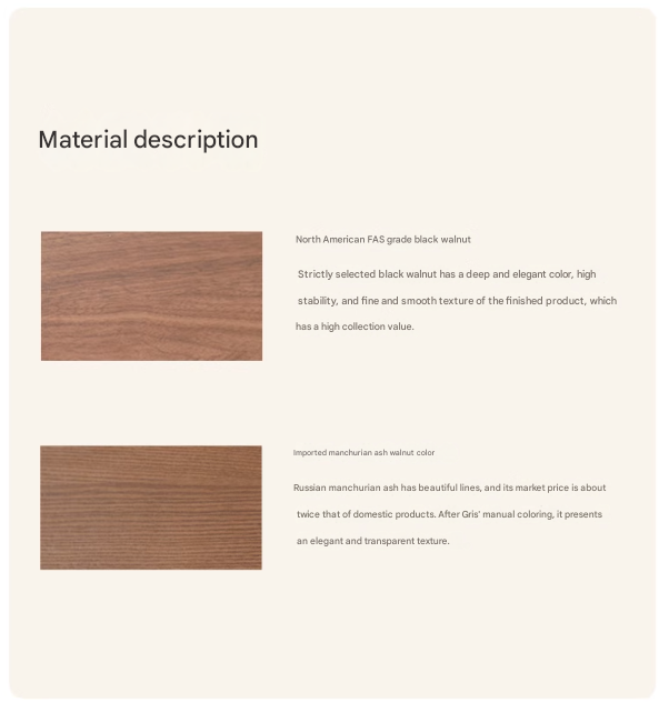 Black walnut solid wood platform bed, headboard-free box bed