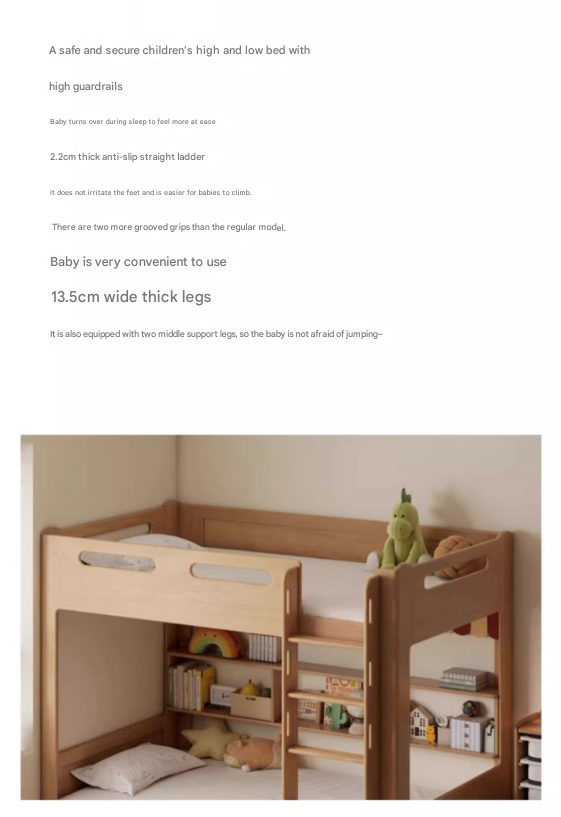 Beech, Rubberwood solid wood Bunk Bed.