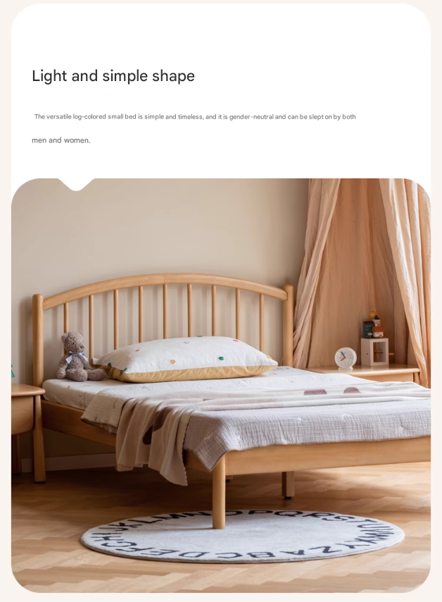 Beech Solid Wood Children's Bed<