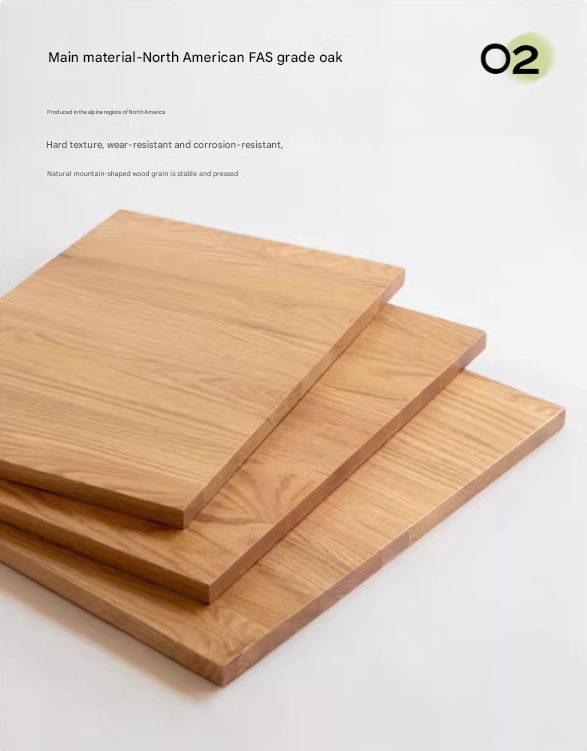 Oak solid wood platform bed, headboard-free bed cream style