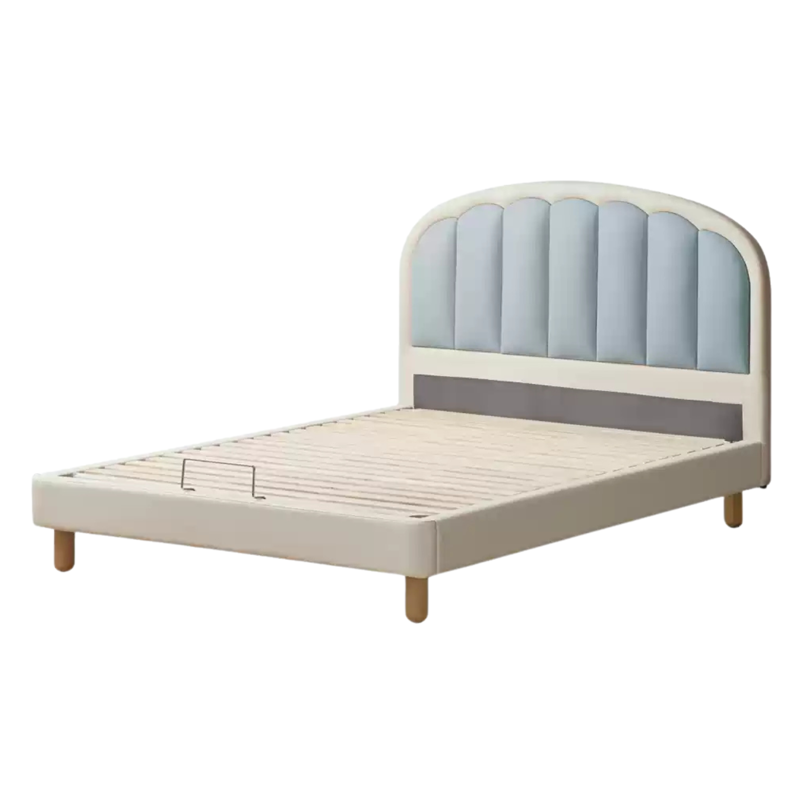 Children's Bed Modern Simple White Cream organic leather<