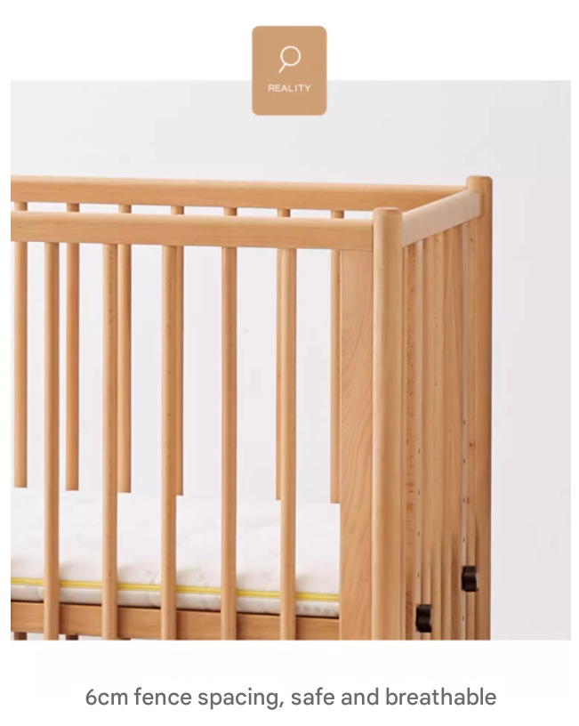 Beech Solid Wood Baby Mobile Bed