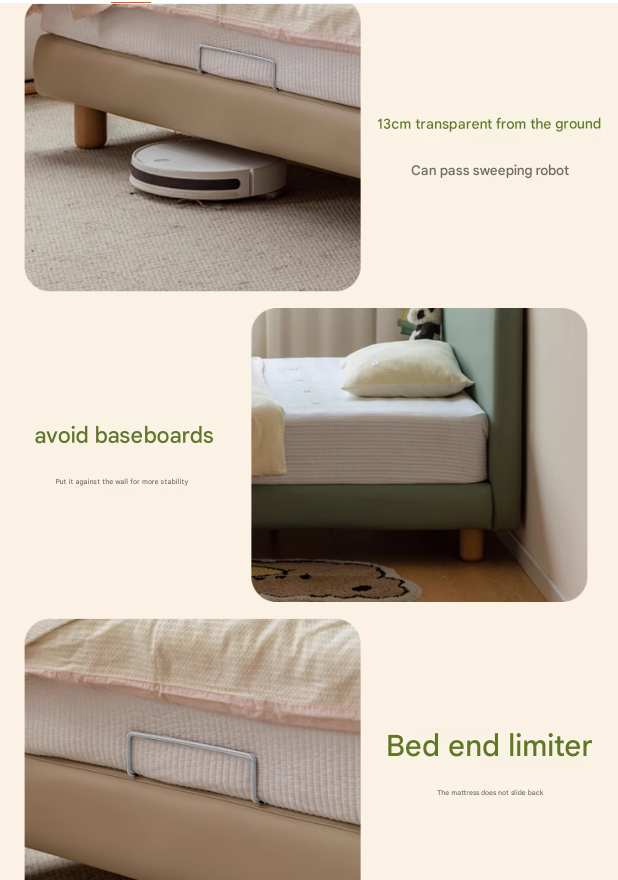 Organic Leather Children's Modern Simple Single Bed