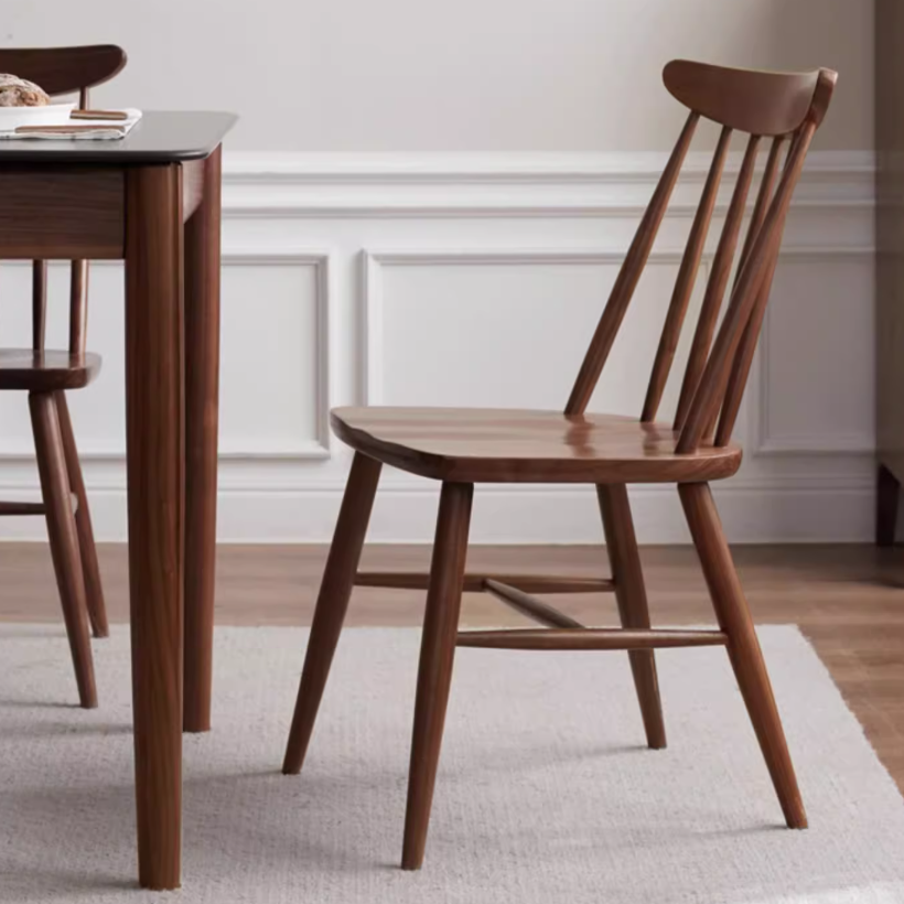 solid wood dining chair black walnut Windsor chair home modern