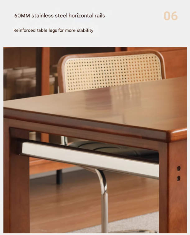 Poplar Solid Wood Bauhaus Retro Antique Style Dining Table