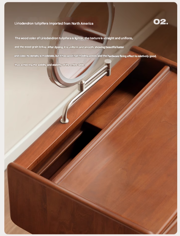 Tulipwood Solid Wood Multi Functional Retro Vanity Table.