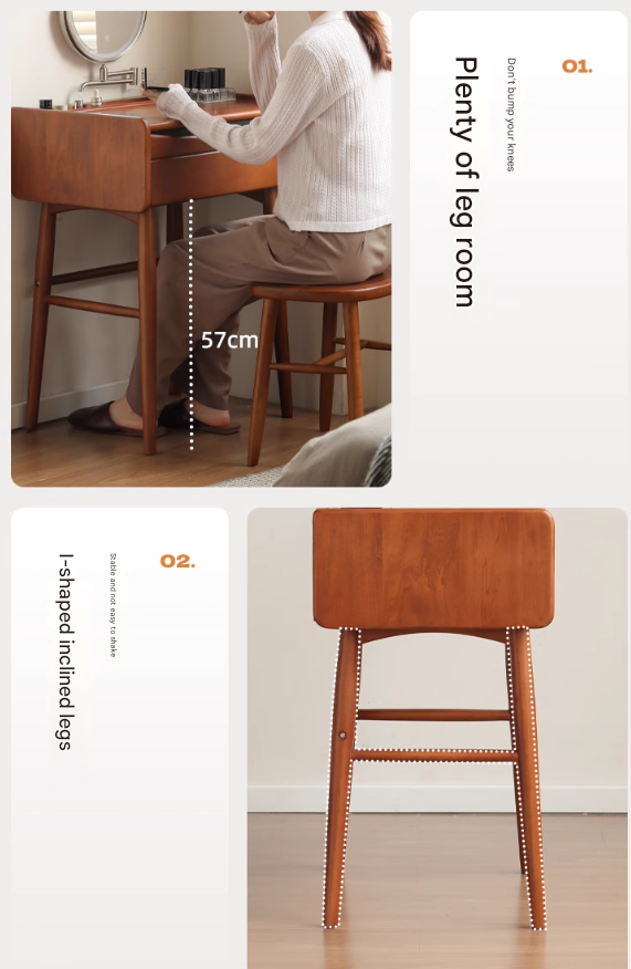 Poplar Solid Wood Multi Functional Retro Dressing Table.
