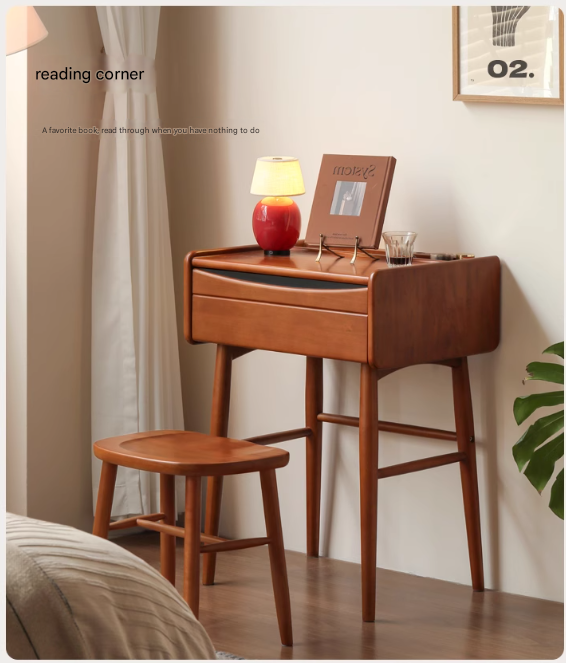Poplar Solid Wood Multi Functional Retro Dressing Table.
