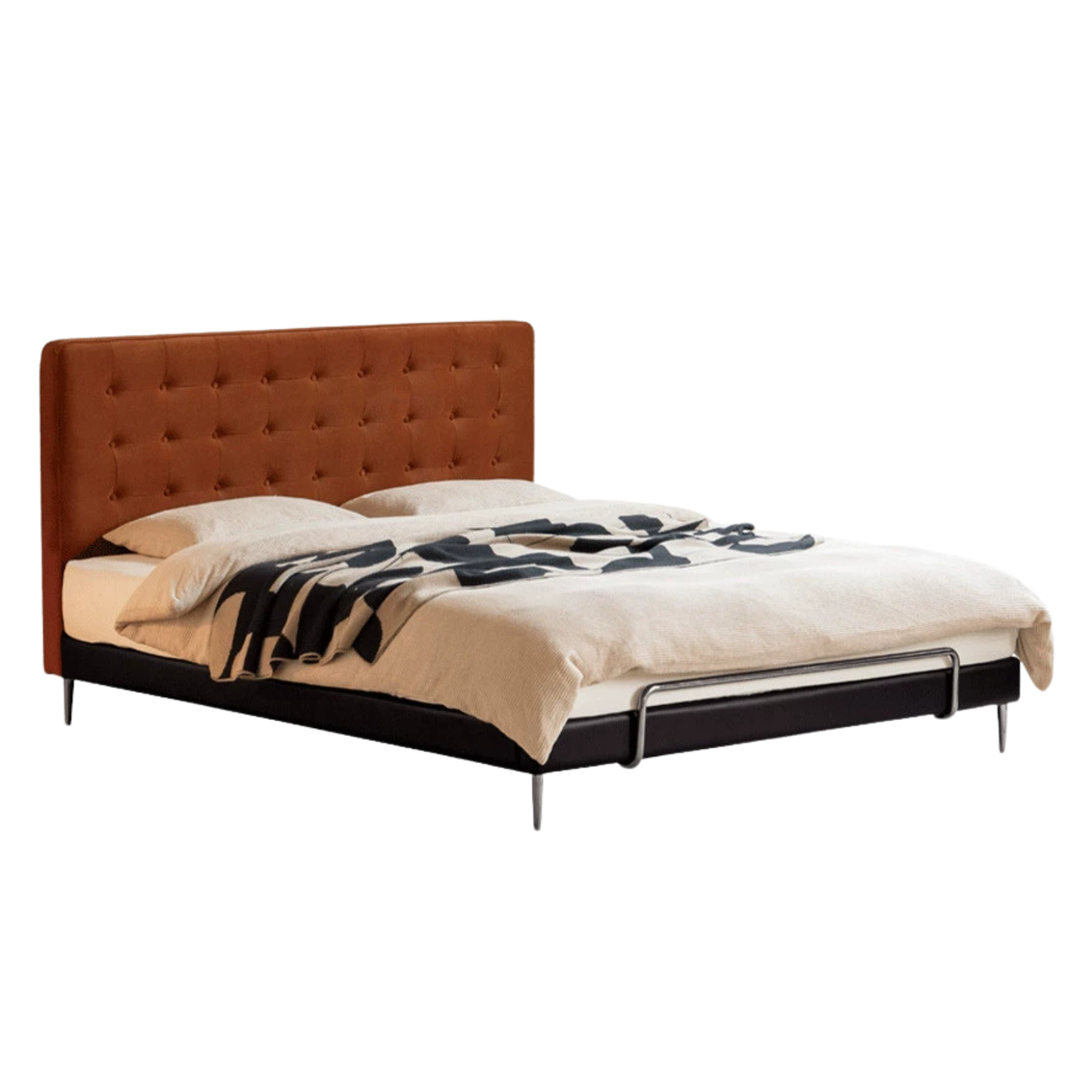 Fabric Flannel Soft Bed Bauhaus Style