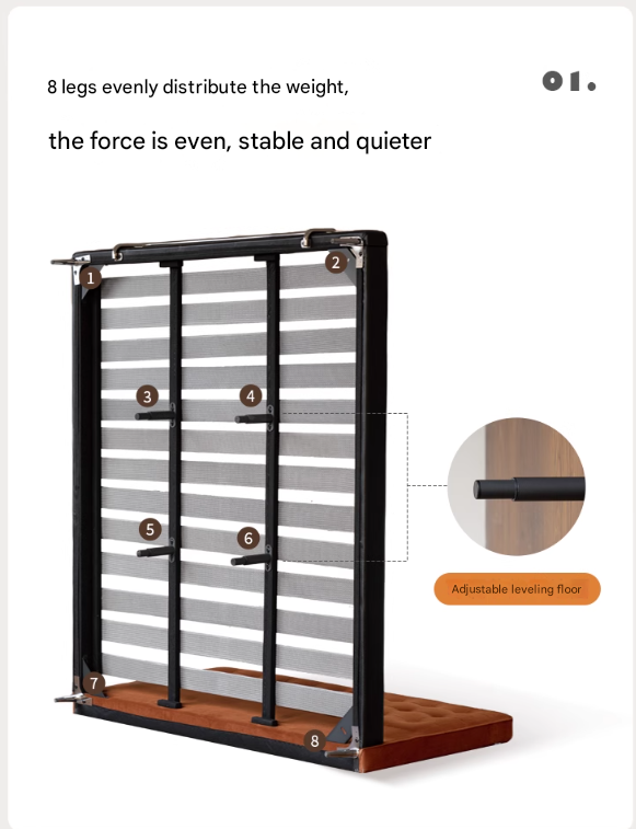 Fabric Flannel Soft Bed Bauhaus Style