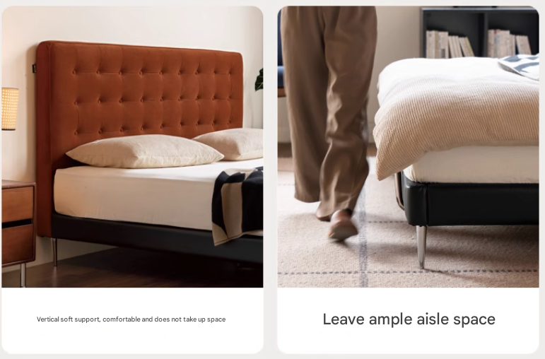 Fabric Flannel Soft Bed Bauhaus Style