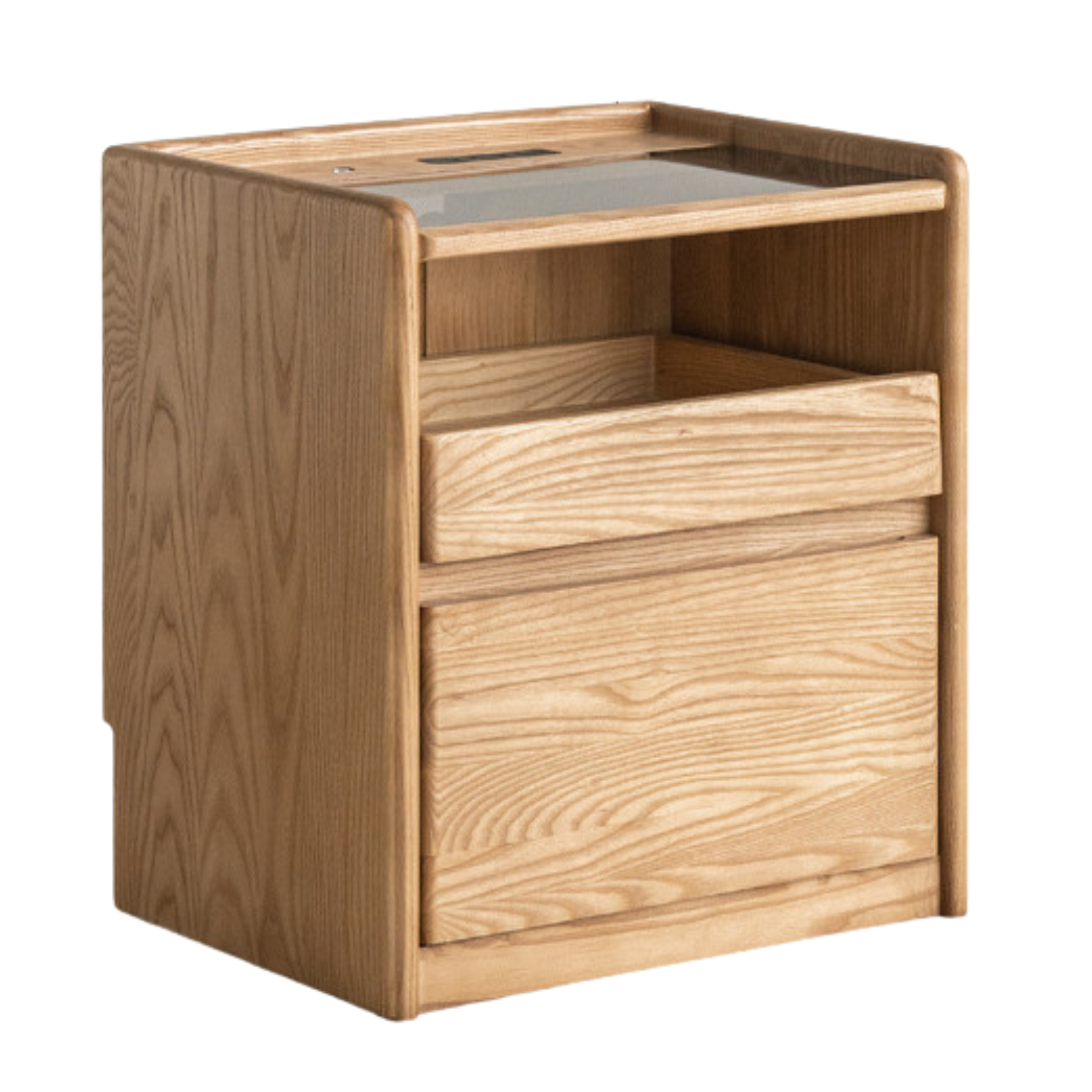 Ash Solid Wood Modern Nightstand