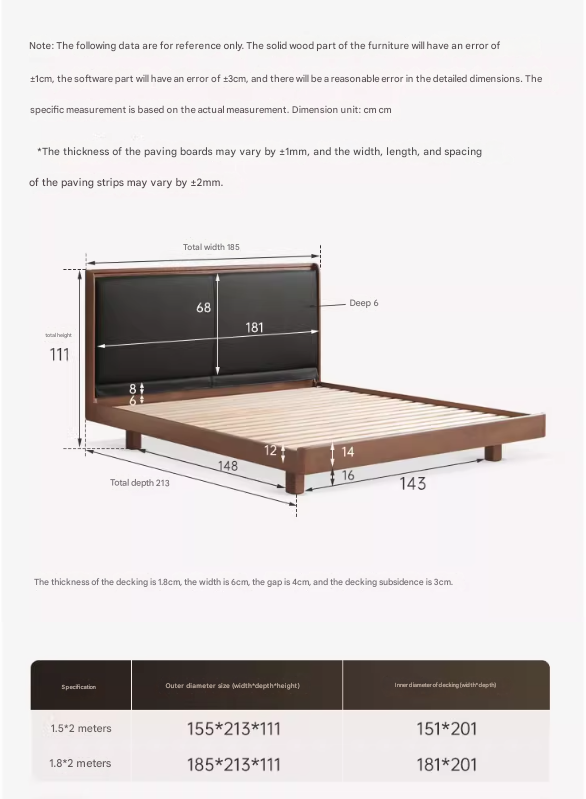 Oak Solid Wood Modern Simple Luminous Bed