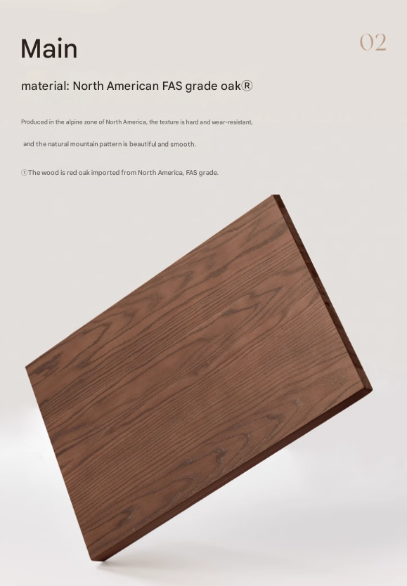 Oak Solid Wood Modern Simple Luminous Bed