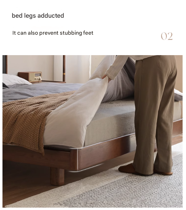 Oak Solid Wood Modern Simple Luminous Bed