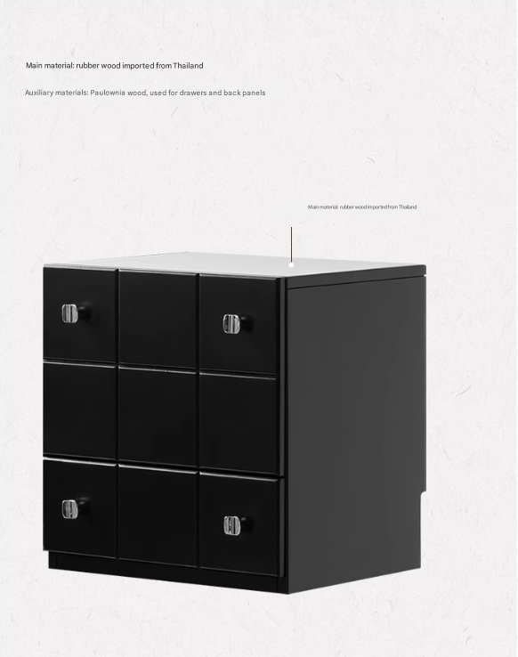 Solid Rubberwood Modern Modular Drawer Cabinet