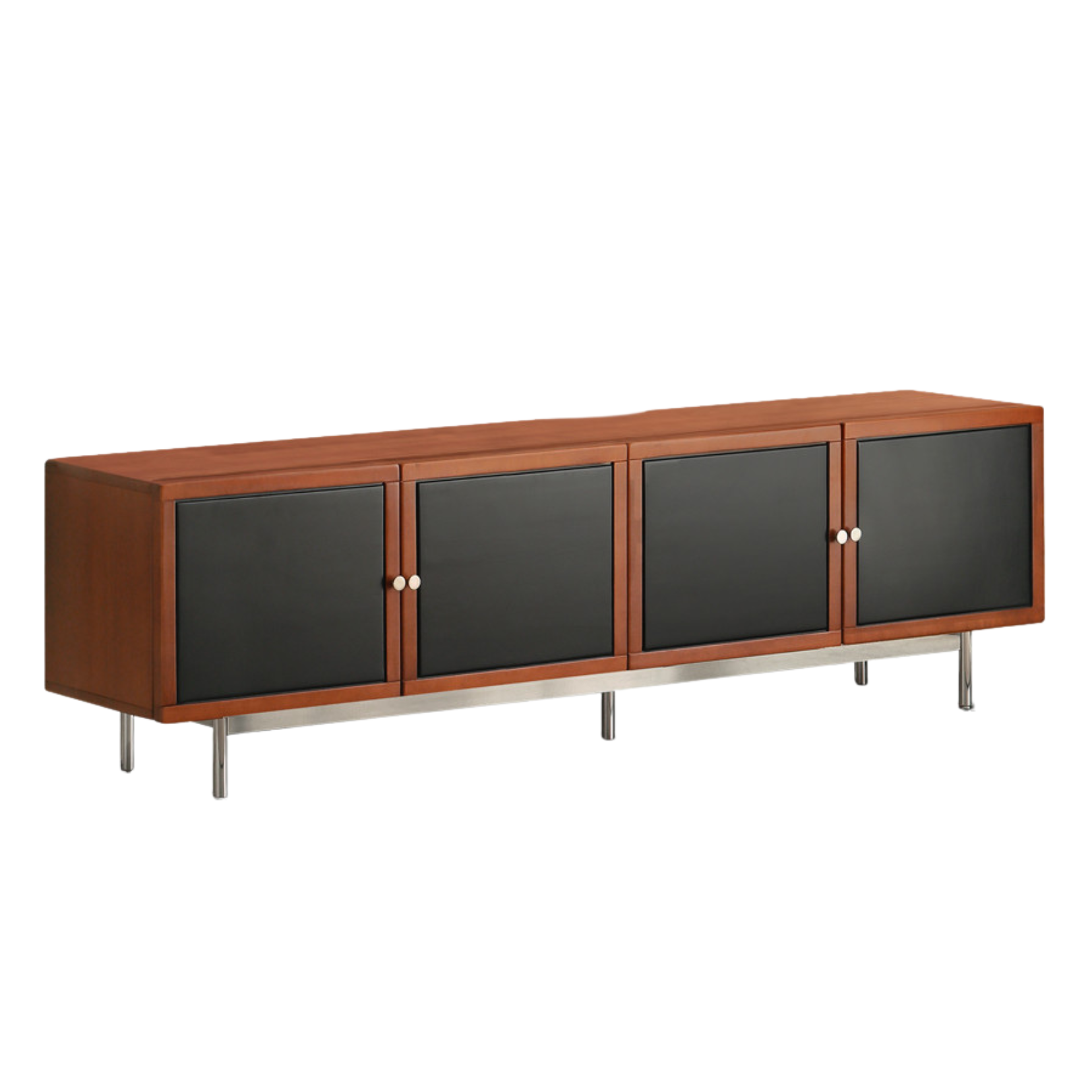 Poplar Solid Wood Bauhaus Storage Floor TV Cabinet