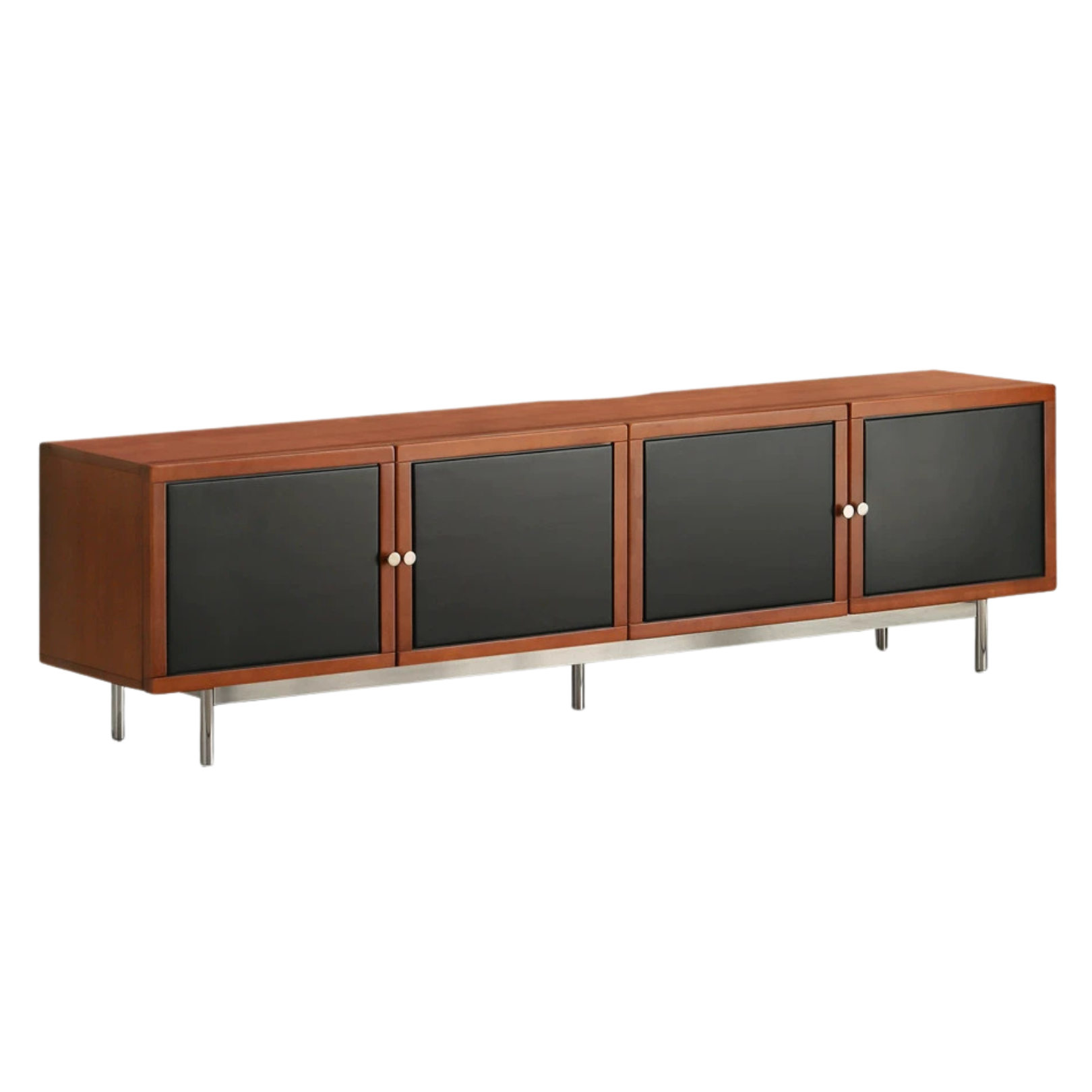 Poplar Solid Wood Bauhaus Storage Floor TV Cabinet