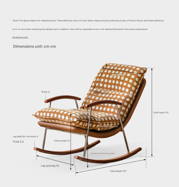 Fabric medieval style rocking chair