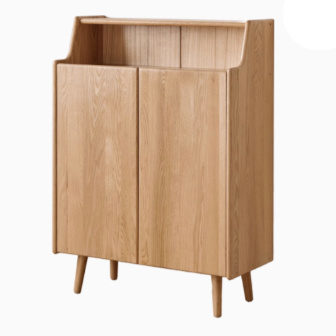 Oak Solid Wood, Solid RubberWood Shoe Entrance Porch Cabinet